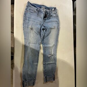 Maurices Light Blue Distressed Ankle Jeans